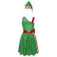 thumbnail image 4 of Zaldita Women Christmas Sequins Santa Dress  with Hat 2Pcs Clothes Outfit Xmas Party Dress Green 3XL, 4 of 5