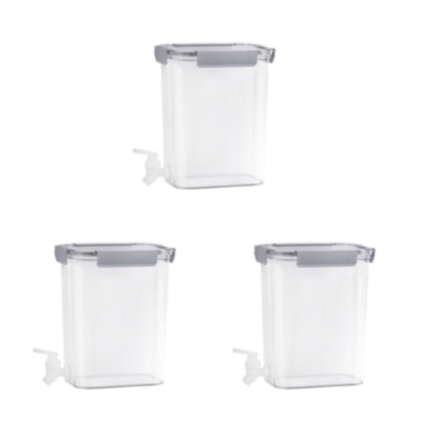 Wosthever Agua fría Bebida Tetera Nevera Botella Jarra Dispensador de bebidas Tanque de plástico 3.5L Hogar Cocina Limonada Contenedor Gris Type1 NO1