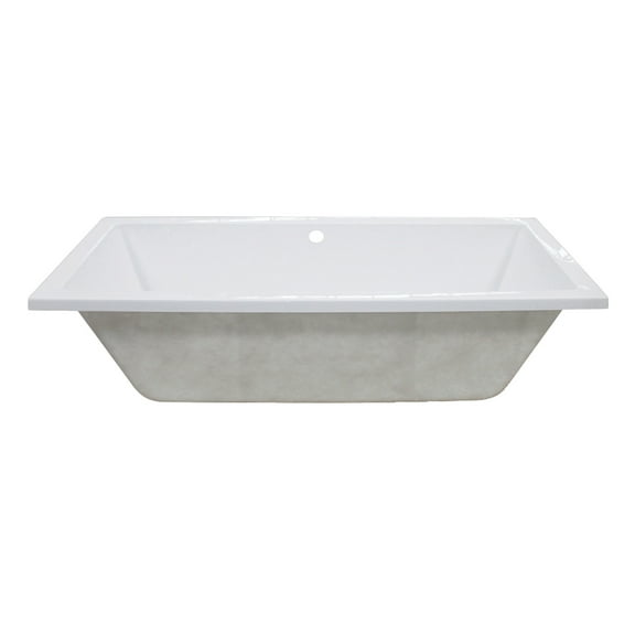 Aqua Eden XVTPN593017C 59-Inch Acrylic Rectangular Drop-In Tub with Center Drain Hole, White