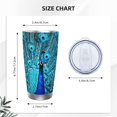 thumbnail image 4 of KLL Beautiful Blue Peacock Print 40oz Stainless Steel Insulated Car Cup with Spillproof Lid - Keep Your Drink Hot or Cold on the Go-Straw Two-piece Set, 4 of 8