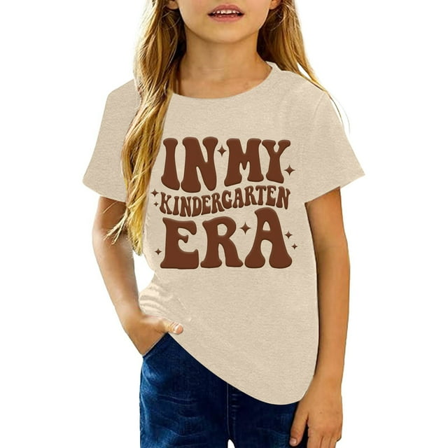 Shadoumai T-Shirts pour Filles 7-8 Chemise Graphique Florale Col Rond Manches Courtes T-Shirt Tunique Confortable Blouse Chemises pour Ados Enfants