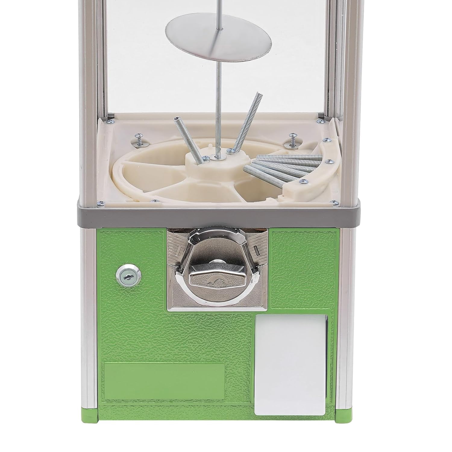 Candy Dispenser 25 Cents Commercial Gumball Dispenser Machine with Keys Balls Capsule Toys Vending Machine for Business Retail Stores Game Halls,10.2x10.2x25.2in (Light Green)