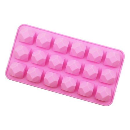

Baking Baking Molds Cake Molds For Baking DIY Silicone 18 Diamond Chocolate Mold Baking Ice Grids Pudding Jelly Pink