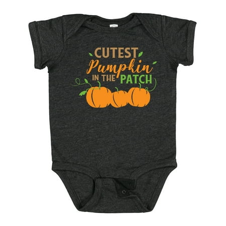 

Inktastic Cutest Pumpkin in the Patch Leaves Autumn Fall Gift Baby Boy or Baby Girl Bodysuit