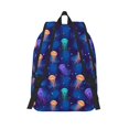 thumbnail image 3 of Naloa Jellyfish colorful Print Durable Canvas College Rucksack,Laptop Excursion Backpack,Travel Notebook School Backpack,Bookbag For Men Women, 3 of 5