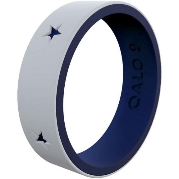 QALO Women's Rubber Silicone Ring, Aurora Modern, Wedding Ring for Women, Breathable, Durable Engagement Silicone Band, 6.5mm Wide 1.8mm Thick, Multi Colors