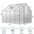 thumbnail image 2 of 6x8 FT Greenhouse Kit for Outdoors – Durable Aluminum Frame, Sliding Lockable Door,Adjustable Roof Vent, Gutter System,Easy Assembly–3-Original Color, 2 of 10