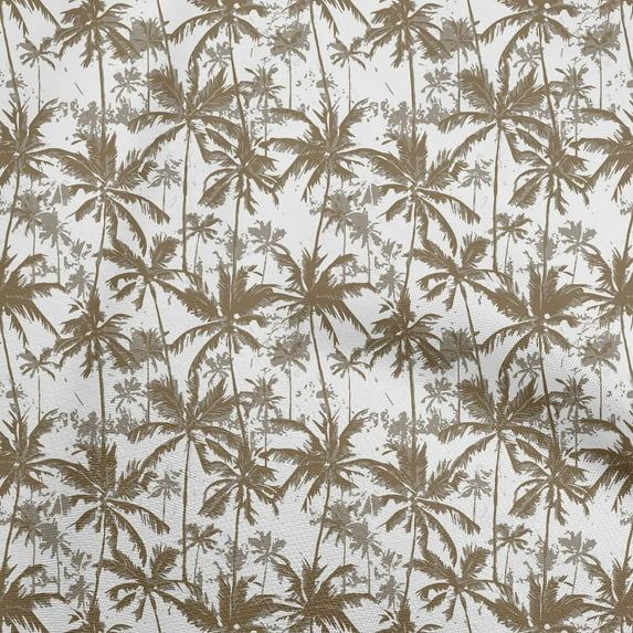 oneOone Cotton Flex Light Brown Fabric Tropical Palm Tree Craft Projects Decor Fabric Printed By The Yard 40 Inch Wide