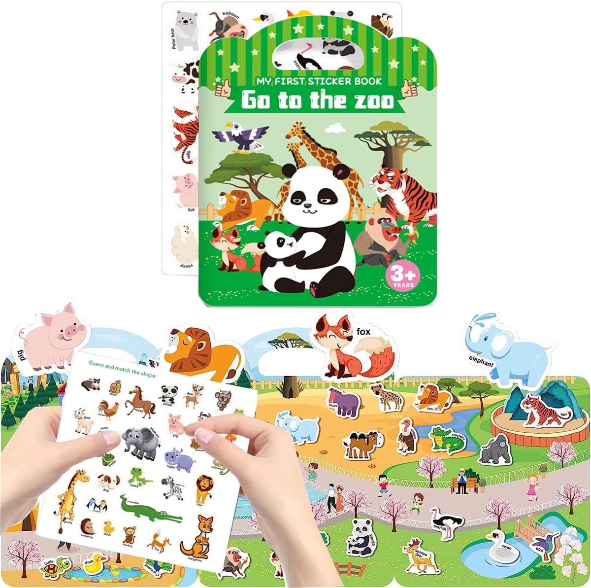 Casewin Portable Jelly Sticker Books for Kids 24, Reusable Stickers