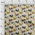 thumbnail image 2 of oneOone Cotton Flex Yellow Fabric Birds Rooster Sewing Material Print Fabric By The Yard 40 Inch Wide, 2 of 5