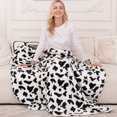 thumbnail image 2 of Teler White Cow Print Fleece Throw, 40 in x 60 in, 2 of 7
