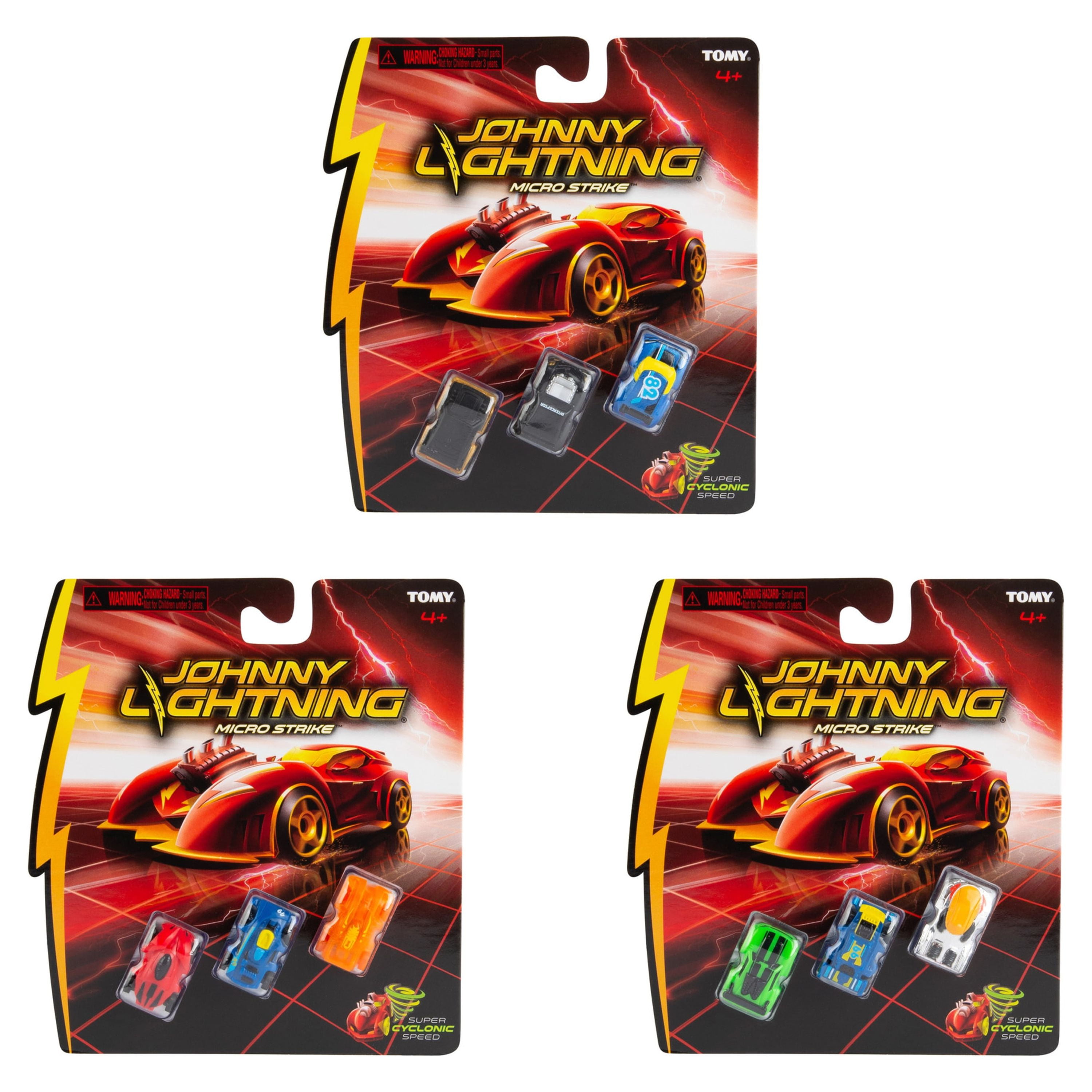 Johnny Lightning Die-Cast Mini Toy Cars, Micro Strike 3 Pack