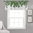 thumbnail image 2 of Art Floral Windows Treatment Valances Eucalyptus Kitchen Curtains Watercolour Rod Pocket 1 Panel Green 54x18 in Eucalyptus Leaves Blackout Drapes Bathroom Bedroom Living Room Decoration, 2 of 6