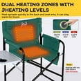 thumbnail image 4 of NAIZEA Heated Director Chair-Heated Camping Chair for Adult, Heated Outdoor Chairs, Oversized High Director Chairs with Side Table Pockets, Makeup Folding Fishing Seat Supports 550lbs, 4 of 7