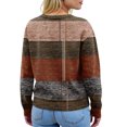 thumbnail image 7 of Women's Sweater Cute Fun Printing Sweater Fall And Winter Long Sleeve Knitted Sweater for Fall Winter Geometric Patterns,Coffee,XL, 7 of 7