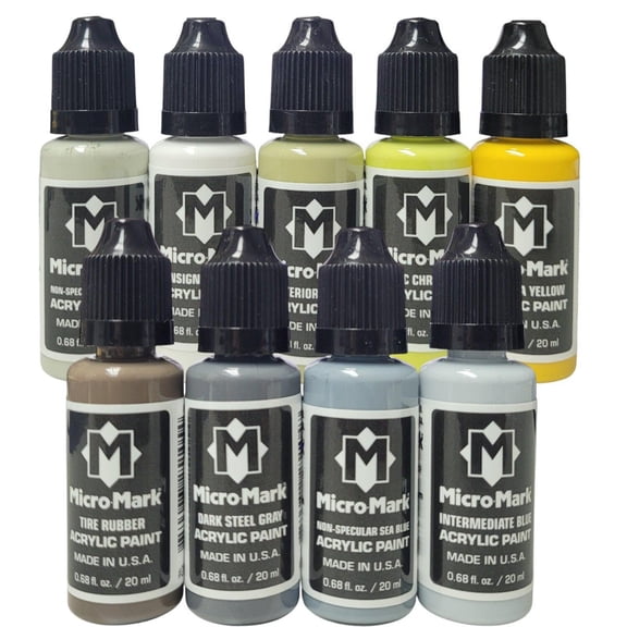 Micro-Mark USAAF (Pacific) Acrylic Paint Set, 9pc
