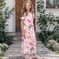 thumbnail image 3 of Uourmeti Girls Summer Maxi Dress Cartoon Kitty Popsicle Print Short Sleeve Crew Neck Casual Loose Flowy Tiered Dresses with Pockets, Size 7-8 Years, 3 of 7