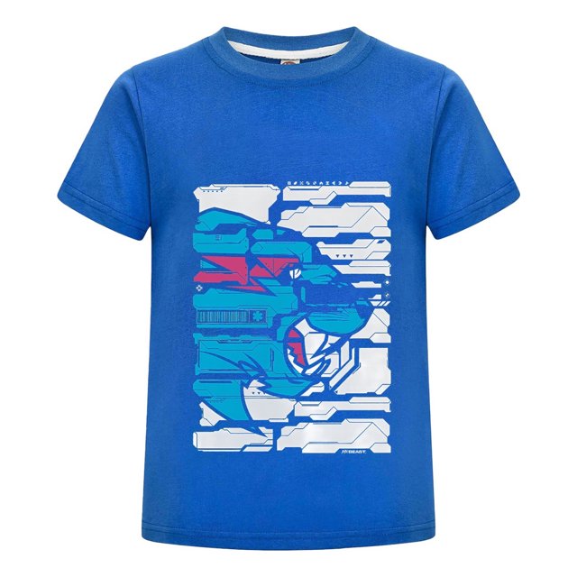 Playera MrBeast Niño Niña Estilo Azul Algodón Casual Estampado Verano Moda Juvenil Camiseta Regalo Ropa Cómoda Fans