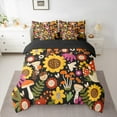 thumbnail image 2 of Castle Fairy Groovy Flower 7pcs Bedding Comforter Set,Cute Mushroom Queen Bedding Sets Super Cozy,Botanical Plants Queen Sheet Sets,Microfiber Floral Bedroom Decor,Reversible, 2 of 8