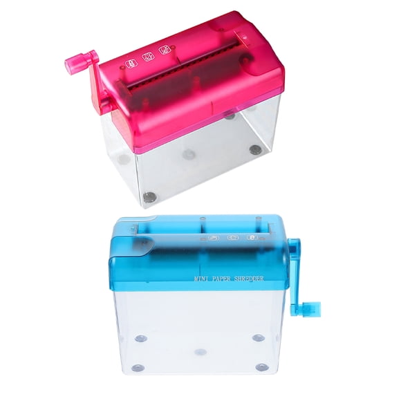 BESTYASH 2Pcs Desktop Manual Paper Shredder Portable Home Office Hand Crank Shredder