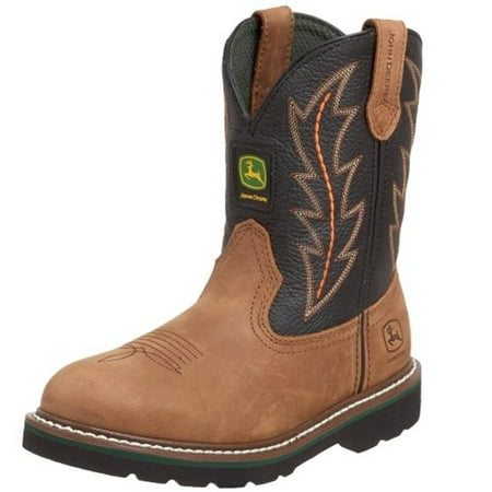 John Deere Boys Two Tone Leather Cowboy, Western Boots - Walmart.com