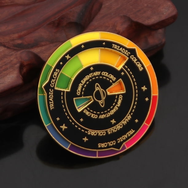 Broche de rueda de color Broche de insignia de ropa linda Creativo para amigos Negro