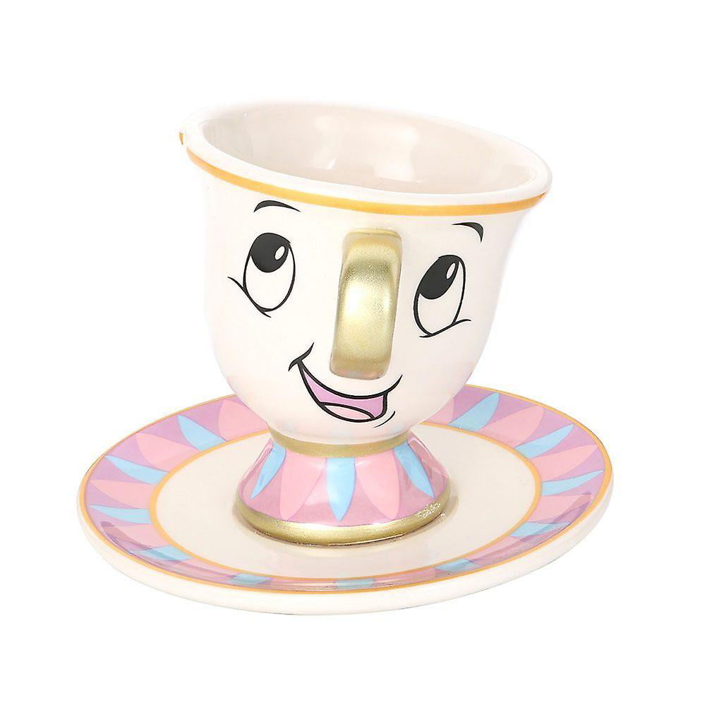 Disney Chip Cup Mug Beauty & The Beast Tea Coffee Christmas Novelty Gift PK 1/2 