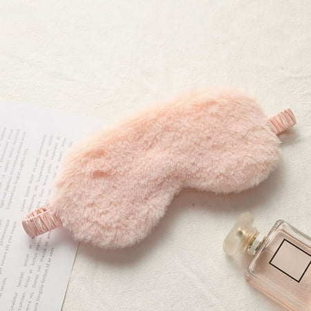 SHIYAO Women Sleeping Eye Mask Cartoon Fluffy Plush Blindfold