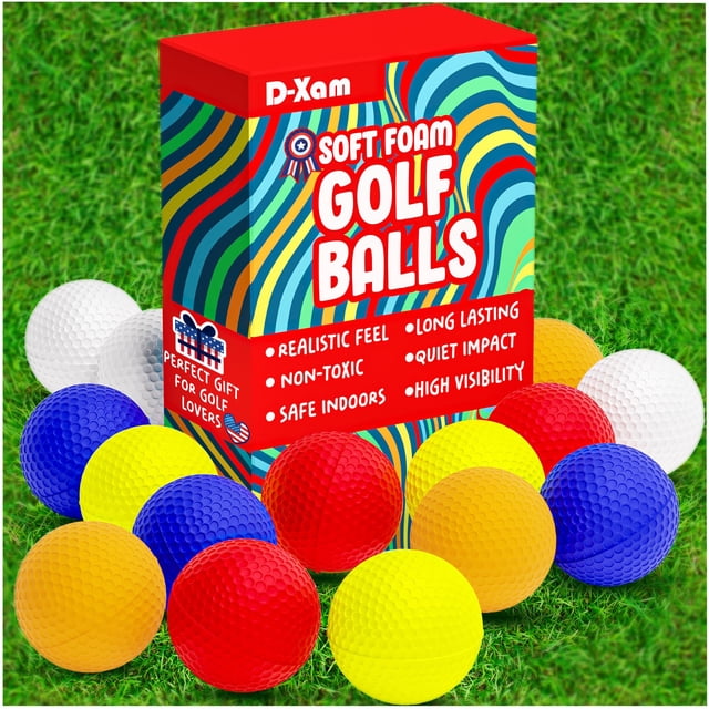 Pelotas de práctica de golf D-Xam 41 mm de espuma suave multicolor