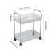 thumbnail image 3 of Estantería de almacenamiento rodante de 2 niveles, carrito organizador de plástico transparente con ruedas para cocina, baño, sala de estar, armario de almacenamiento multiusos., 3 of 6