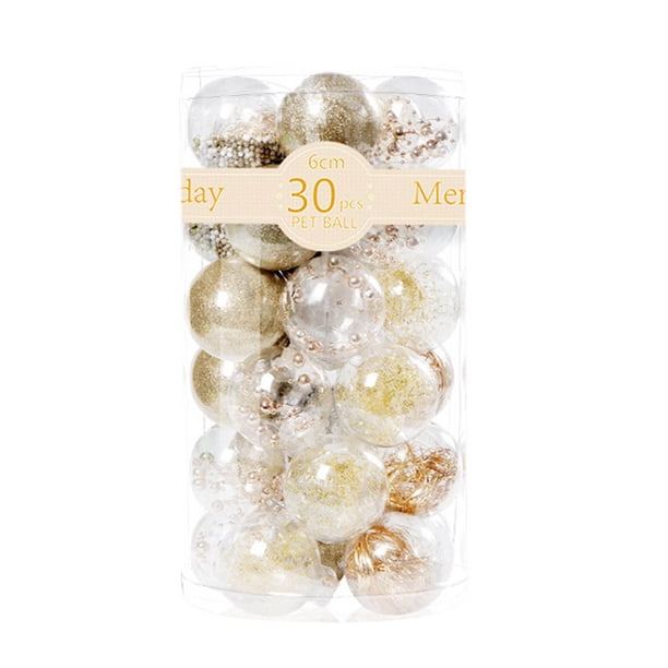 Fiudx Ofertas de la semana 30 piezas de adornos de bolas de Navidad, decoración para árbol de Navidad, adornos de varios estilos para árboles de Navidad, decoración de bolas de fiesta, 6 cm