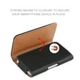 thumbnail image 5 of For Samsung Galaxy S22 Universal Leather Case Belt Clip Holster with Clip and Loops Cell Phone Magnetic Carrying Pouch Horizontal (XL) - Black, 5 of 7