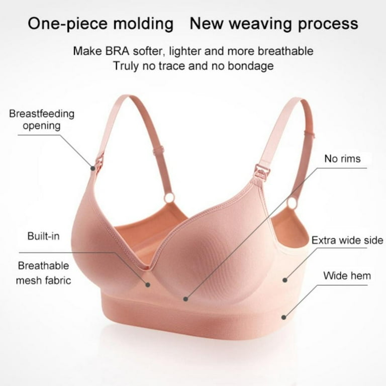 Popvcly Women's Front Button Opening Closure Bra Soft Breathable Seamless  Push Up Underwear 