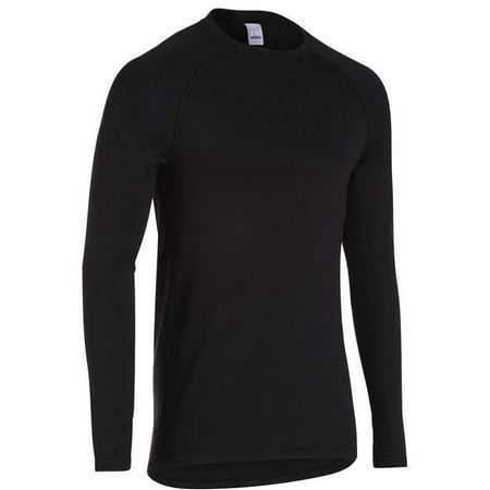 Men's Long Sleeve Cycling Base Layer ColdGear Lightweight Moisture Wicking Crew Neck Black Top (Best Wicking Base Layer)