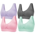 4-Pack Women's Seamless Wireless Cooling Unpadded Comfort Bra - Walmart.com