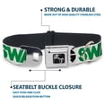 thumbnail image 4 of Buckle-Down Pet Collar, Dog Collar Metal Seatbelt Buckle, Swagg White Black Green, 15 to 24 Inches 1.0 Inch Wide, 4 of 8