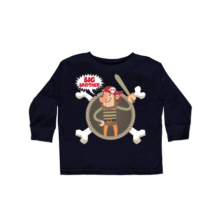 

Inktastic Big Brother Pirate Gift Toddler Boy Girl Long Sleeve T-Shirt