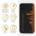 thumbnail image 4 of Case Yard Wooden Case for iPhone-X Soft TPU Silicone cover Slim Fit Shockproof Wood Protective Phone Cover for Girls Boys Men and Women Supports Wireless Charging Skyline SF Design, 4 of 7