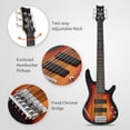 thumbnail image 4 of 6 String Electric Bass Guitar, Full Size Standard Right Handed Rosewood Fingerboard Bass Kit with Gig Bag, Strap, Wrench Tool (Sunset Color), 4 of 10