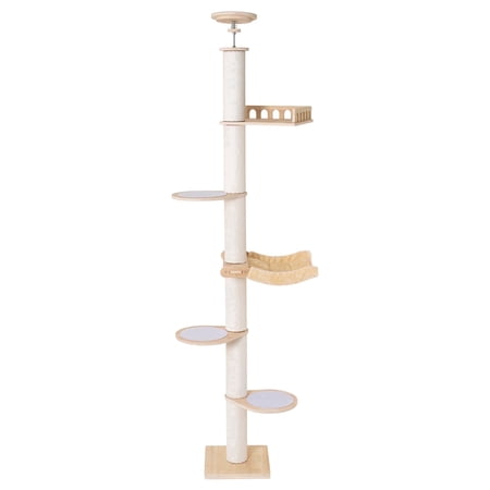 Cat Tree for Indoor Cats, 3-Tier Multi-Level Cat Tower with Sisal Scratching Posts, Cozy Cat Condo, Soft Perch & Hanging Toy, Small Cat Furniture Activity Center for Kittens, Cats & Pets