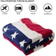 thumbnail image 4 of Sleeping Partners Oversized USA Flag Fleece Throw Blanket, 60 inch x 80 inch Red/White/Blue, 4 of 6
