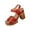 Red, variant on HTHLVMD Women's Block Heel Sandals, Platform Heel Sandals, Women's Metallic Pu Chunky Heel Sandals – Platform Block Heels With Adjustable Buckle, Comfortable Wedding Party Dress Pump Sandal, Gold 9