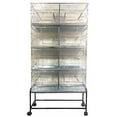 thumbnail image 2 of Combo: Large NO Rust Galvanized Stack and Lock Double Breeder Cage Bird Breeding Cage with Removable Center Divider Side Nest Box Doors Removabel Rolling Stand, 2 of 4