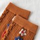 thumbnail image 5 of Calcetines de tubo medio de algodón con flores, estilo académico retro, de moda para mujer, regalos de Navidad, ofertas de liquidación hoy, 5 of 6