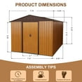 thumbnail image 6 of Yesurprise 8x10FT Outdoor Storage Shed UV Resistant Waterproof Garden Metal Shed with Floor Frame Lockable Door for Backyard Garden Patio Lawn, 6 of 7
