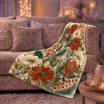 thumbnail image 6 of Printed Flannel Throw Blanket with Autumn Botanical Harvest Pumpkin Mantel, 6 of 9