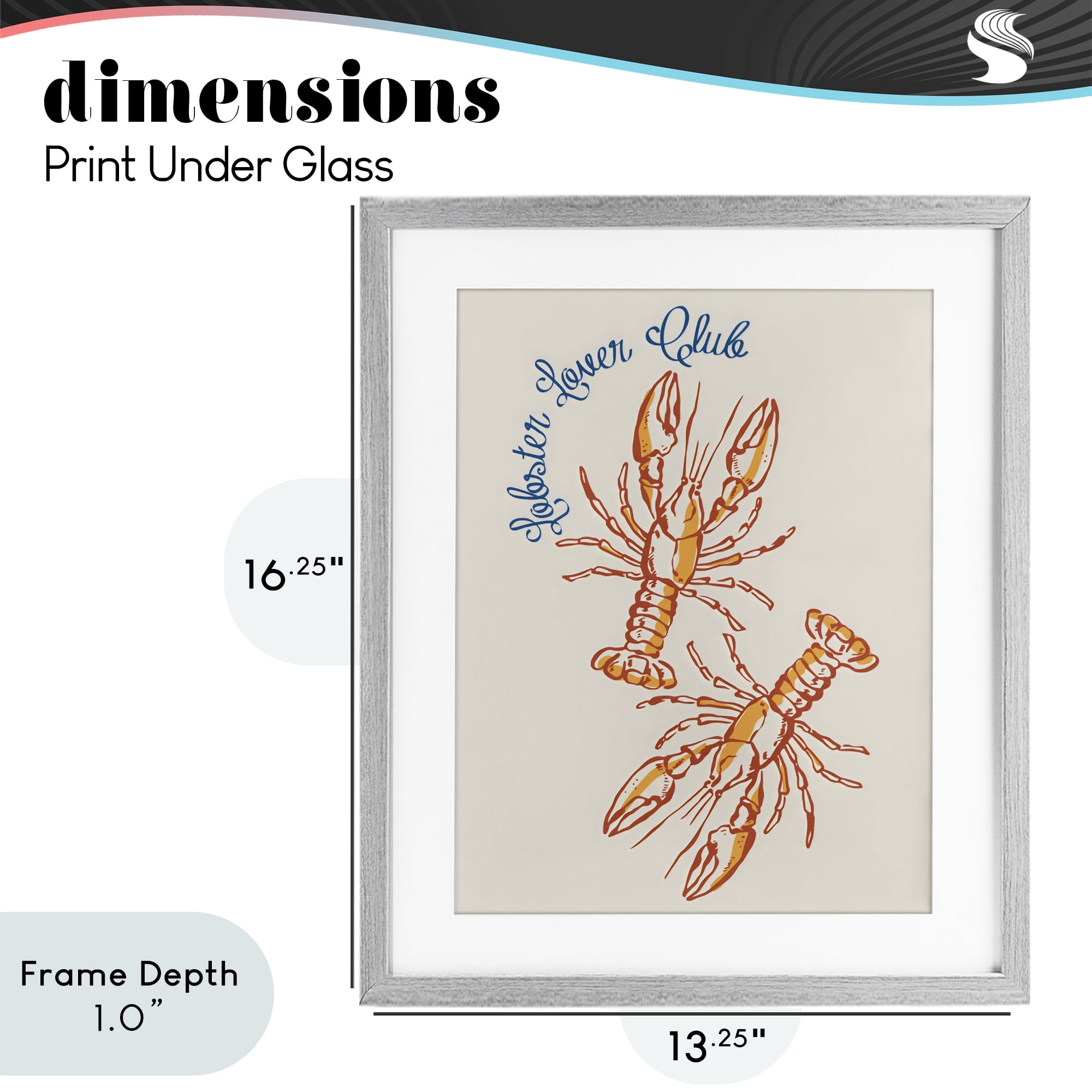 Stupell Industries Lobster Lover Club Gray Framed Print Under Glass, design by The Prints Vibe