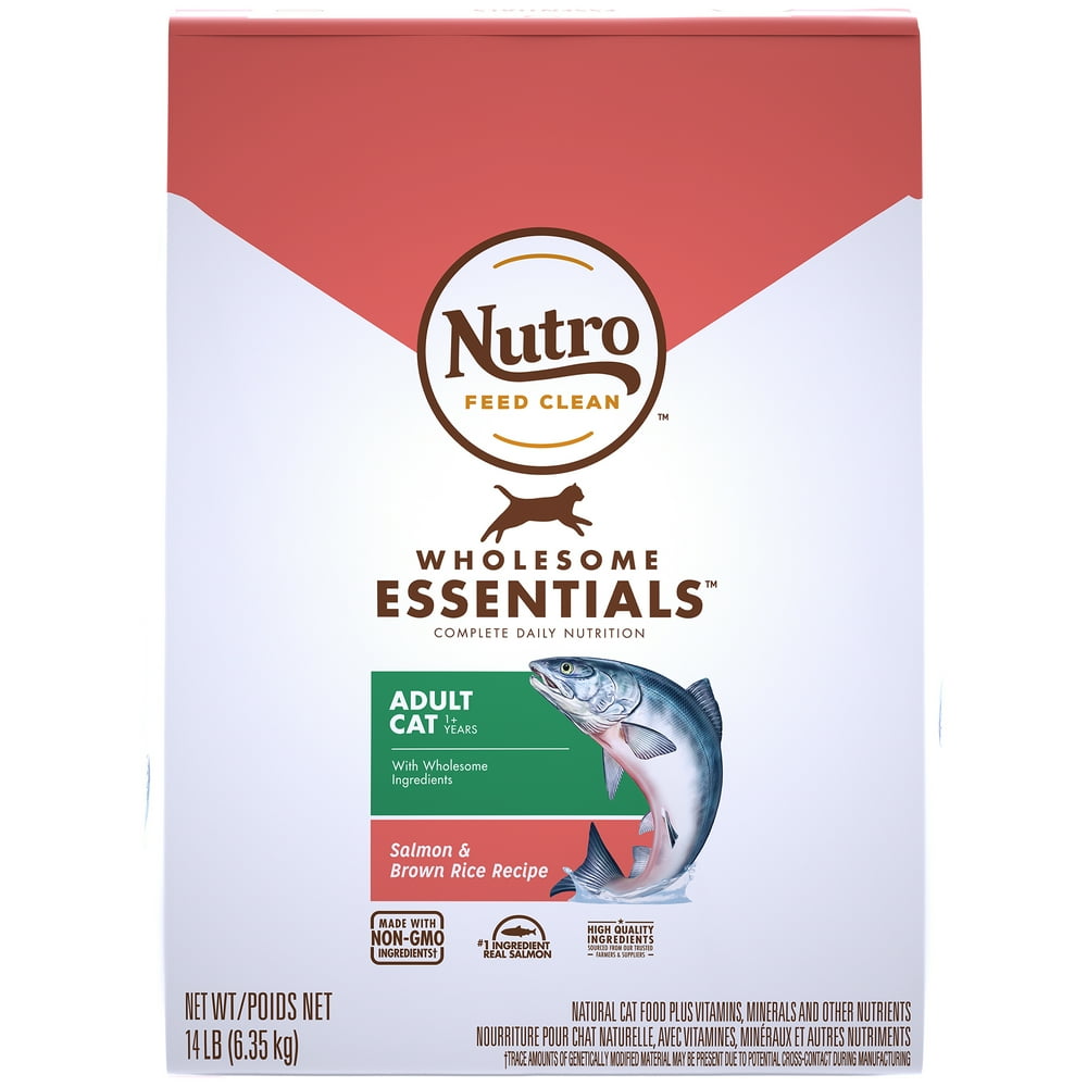 NUTRO WHOLESOME ESSENTIALS Natural Dry Cat Food, Adult Cat Salmon and