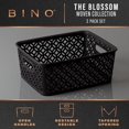 thumbnail image 2 of l Plastic Storage Baskets, Medium - Black | THE BLOSSOM COLLECTION l Multi-Use Organizer Bin l Built-in Handles l Plastic Woven Basket for Organizing l Pantry & Home Organizing Basket, 2 of 4