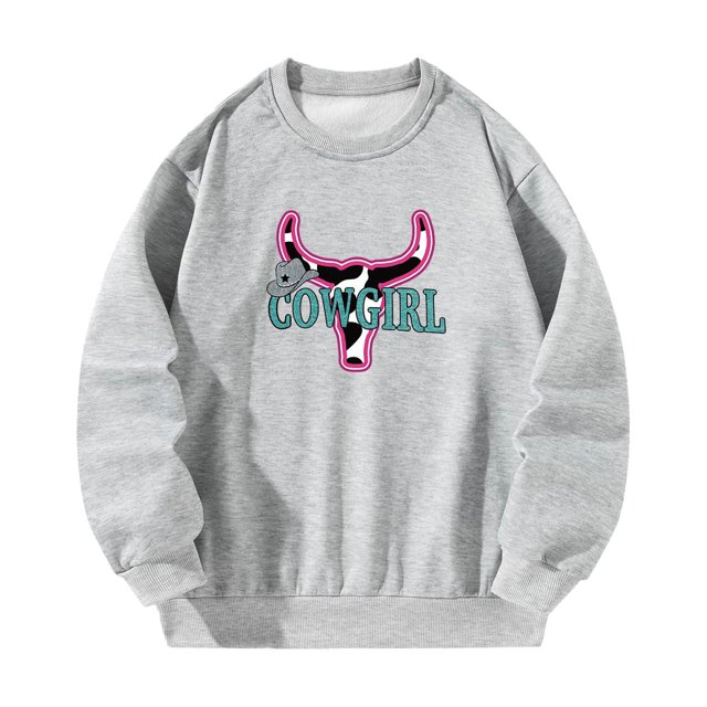 Sudadera de cuello redondo para mujer, sudaderas con estampado gráfico para adolescentes y niñas L